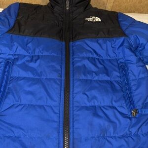 The North Face Blue and Black Puffer Jacket